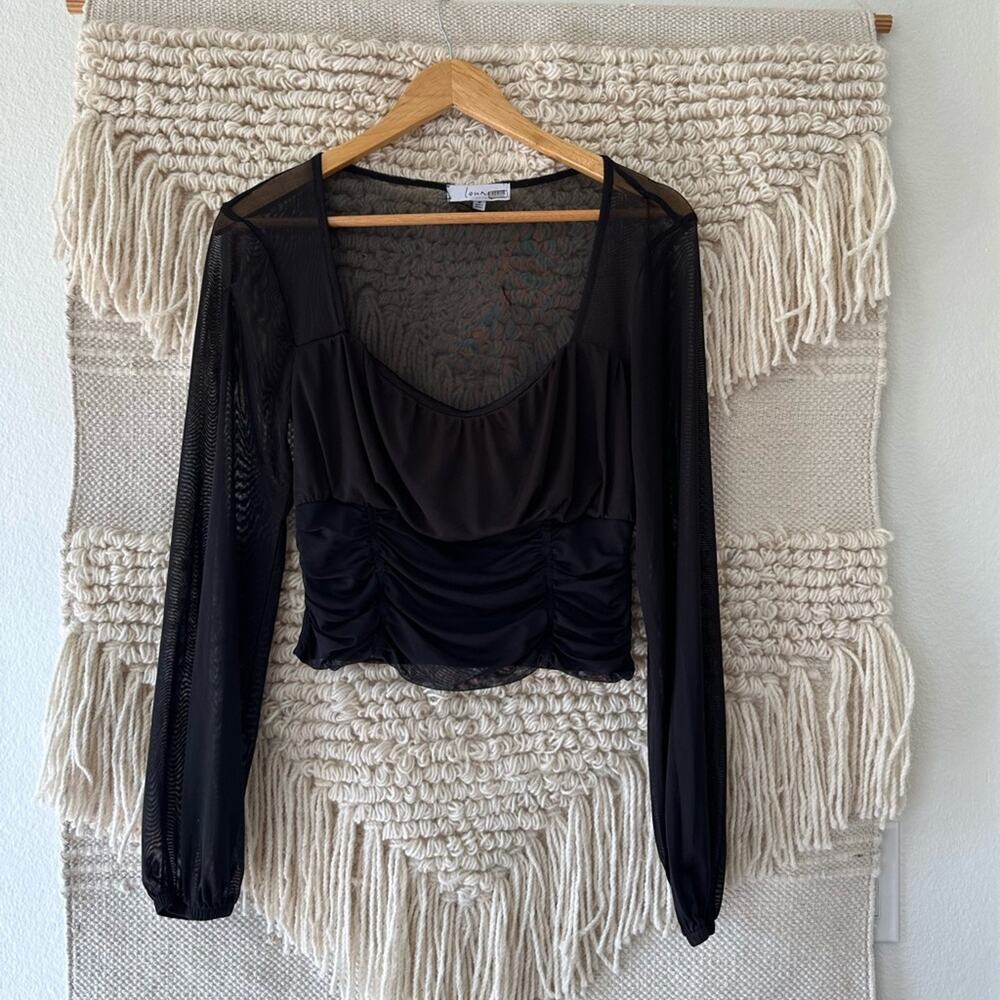 Louna Ruched Mesh Top